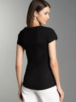 T-Shirt Glitzer-Hirsch Schwarz