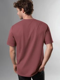 T-Shirt in Piqué-Qualität Mahagoni