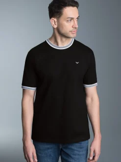 T-Shirt in Piqué-Qualität Schwarz