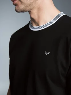 T-Shirt in Piqué-Qualität Schwarz