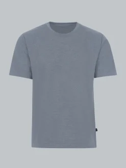 T-Shirt in Piqué-Qualität Steingrau-melange