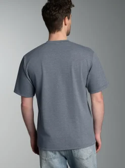 T-Shirt in Piqué-Qualität Steingrau-melange