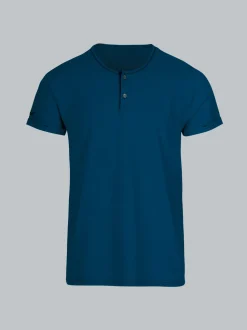 T-Shirt Knopfleiste aus Biobaumwolle Saphir-C2C