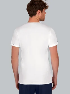 T-Shirt Knopfleiste aus Biobaumwolle Weiss-C2C