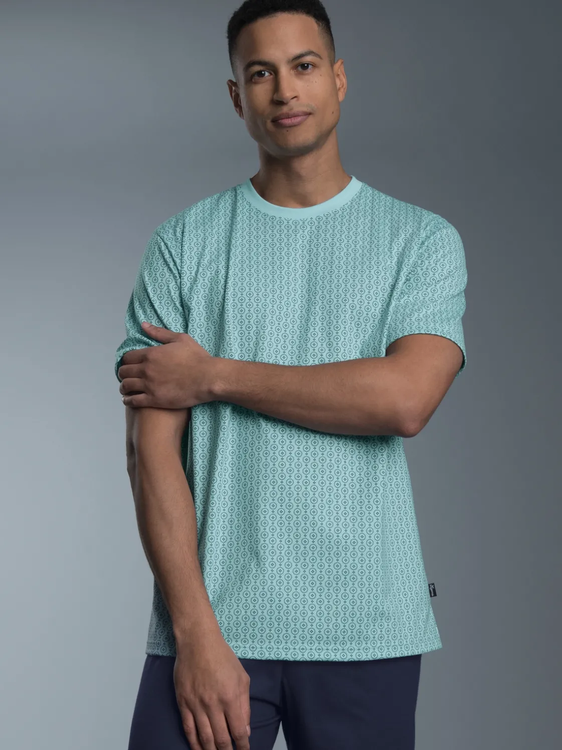 T-Shirt mit Allover Vintage-Muster Gletscher