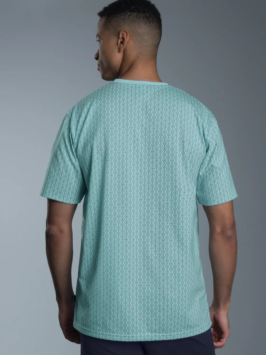 T-Shirt mit Allover Vintage-Muster Gletscher