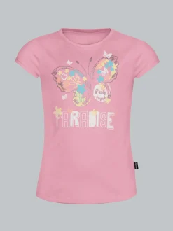 T-Shirt mit buntem Schmetterling-Printmotiv Lilie
