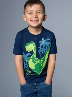 T-Shirt mit coolem Dino-Motiv Night-blue
