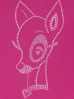 T-Shirt mit glitzerndem Bambi-Motiv Hibiskus