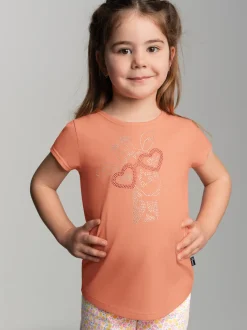 T-Shirt mit glitzerndem Giraffen-Printmotiv Apricot