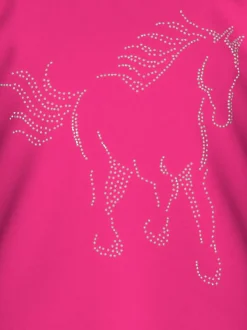 T-Shirt mit glitzerndem Pferde-Printmotiv Hibiskus