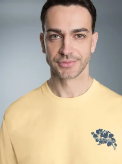 T-Shirt mit großem Backprint Vanille