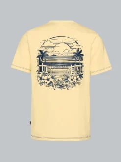 T-Shirt mit großem Backprint Vanille