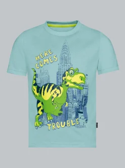 T-Shirt mit großem Dino-Printmotiv Gletscher