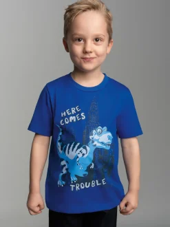 T-Shirt mit großem Dino-Printmotiv Royal