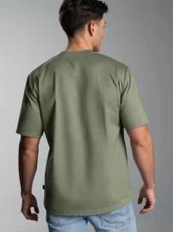T-Shirt mit großem Hirsch-Printmotiv Salbei