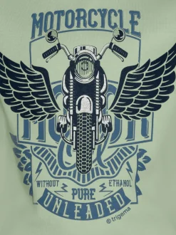 T-Shirt mit großem Motorrad-Printmotiv Green tea