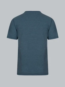T-Shirt mit Knopfleiste DELUXE Baumwolle Jeans-melange