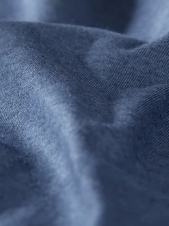 T-Shirt mit Knopfleiste DELUXE Baumwolle Jeans-melange