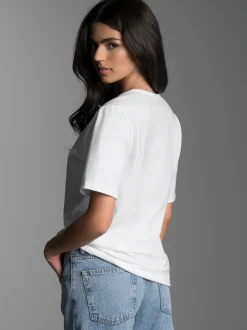 T-Shirt mit Knopfleiste DELUXE Baumwolle Weiss