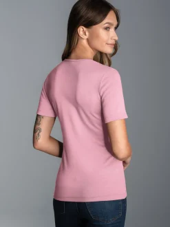 T-Shirt mit Kristallsteinen Lilie