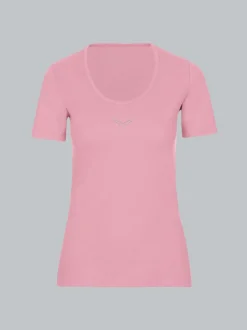 T-Shirt mit Kristallsteinen Lilie