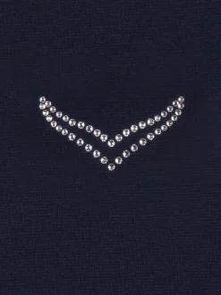 T-Shirt mit Kristallsteinen Navy