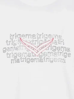 T-Shirt mit Logo-Print Weiss