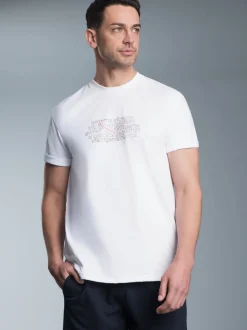 T-Shirt mit Logo-Print Weiss