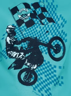 T-Shirt mit lässigem Motocross-Print Mint
