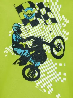 T-Shirt mit lässigem Motocross-Print Lemon