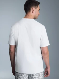 T-Shirt mit lustigem Smiley-Printmotiv Weiss