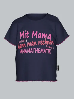 T-Shirt mit lustigem Spruch-Print Navy