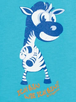 T-Shirt mit lustigem Zebra-Printmotiv Azur