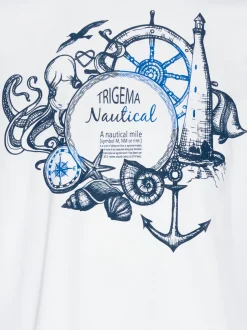 T-Shirt mit maritimem Printmotiv Weiss