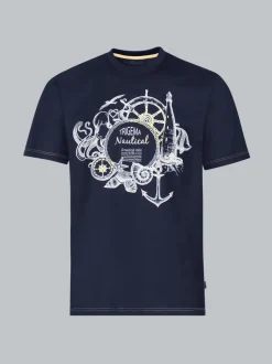 T-Shirt mit maritimem Printmotiv Navy