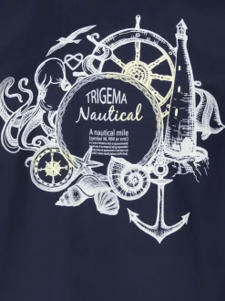 T-Shirt mit maritimem Printmotiv Navy