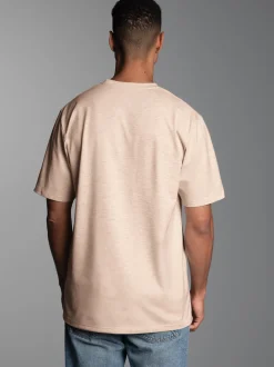 T-Shirt mit modischem Printmotiv Sand-melange