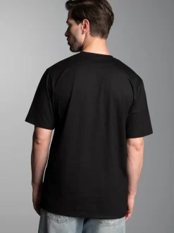 T-Shirt mit modischem Printmotiv Schwarz