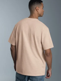 T-Shirt mit modischem Printmotiv Sand-melange