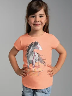 T-Shirt mit Pferd Apricot