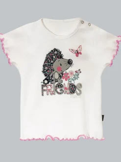 T-Shirt mit süßem Print-MotivWeiss