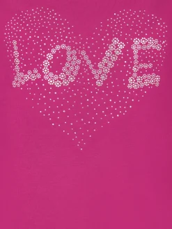 T-Shirt mit süßen Glitzersteinchen Hibiskus