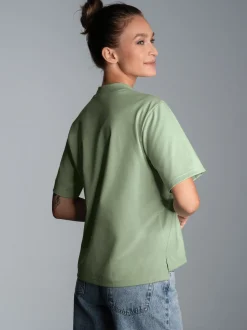 T-Shirt mit Stehkragen Green tea