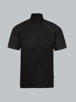 T-Shirt mit Stehkragen Schwarz