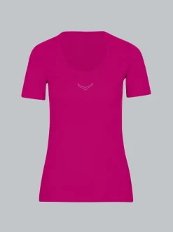 T-Shirt mit Swarovski® Kristallen Magenta