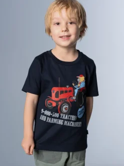 T-Shirt mit Traktor Navy
