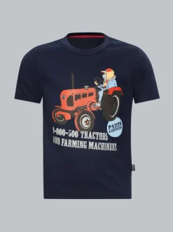 T-Shirt mit Traktor Navy