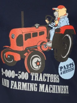 T-Shirt mit Traktor Navy