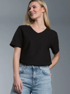 V-Shirt aus 100% Biobaumwolle Schwarz-C2C